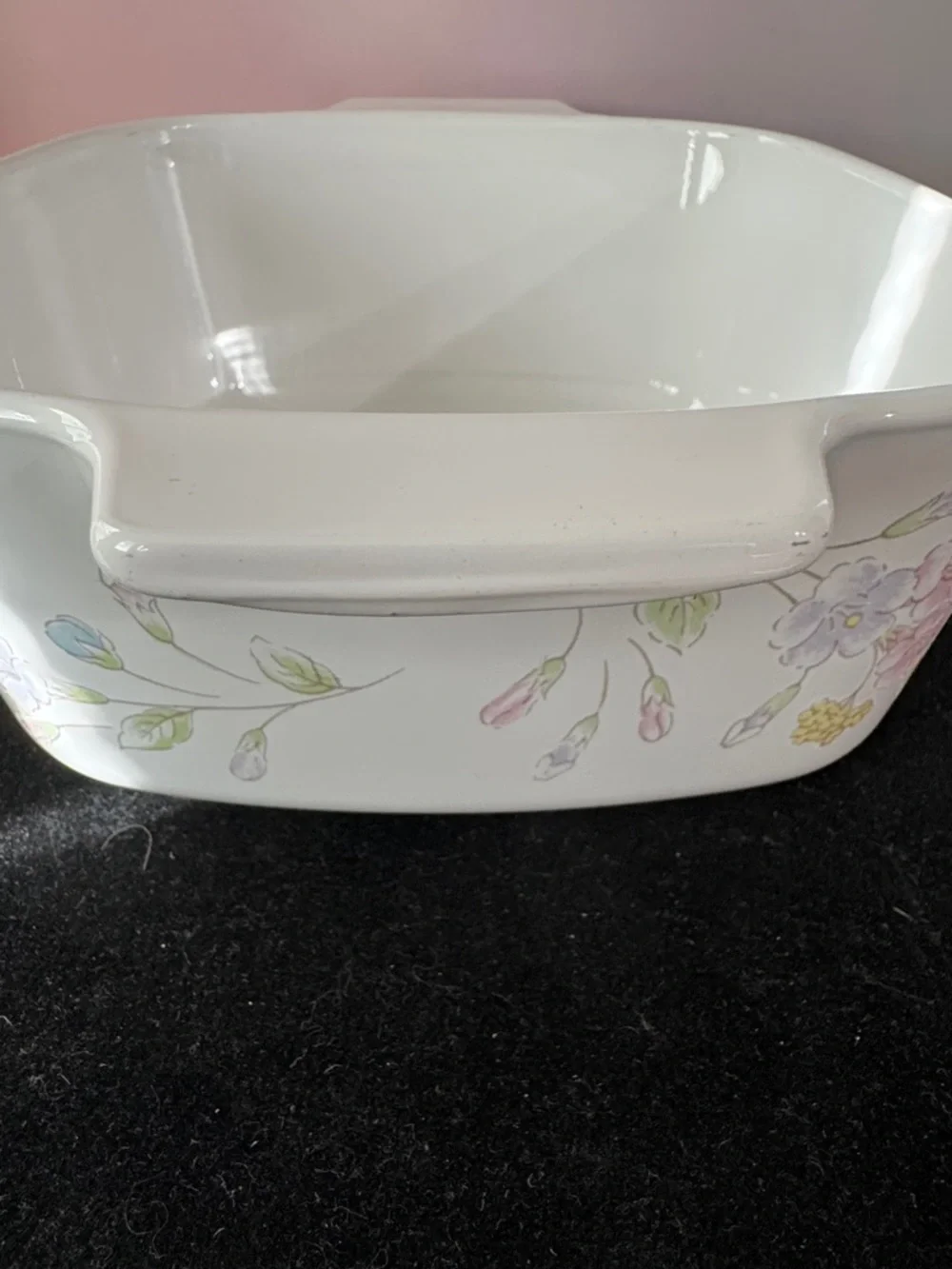 Vintage Corning Ware Corelle Pastel Bouquet 1.5 Liter Casserole w/ PYREX Lid